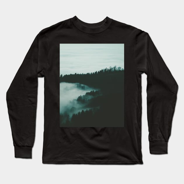 Wonderful Fog and Forest View Long Sleeve T-Shirt by Islanr